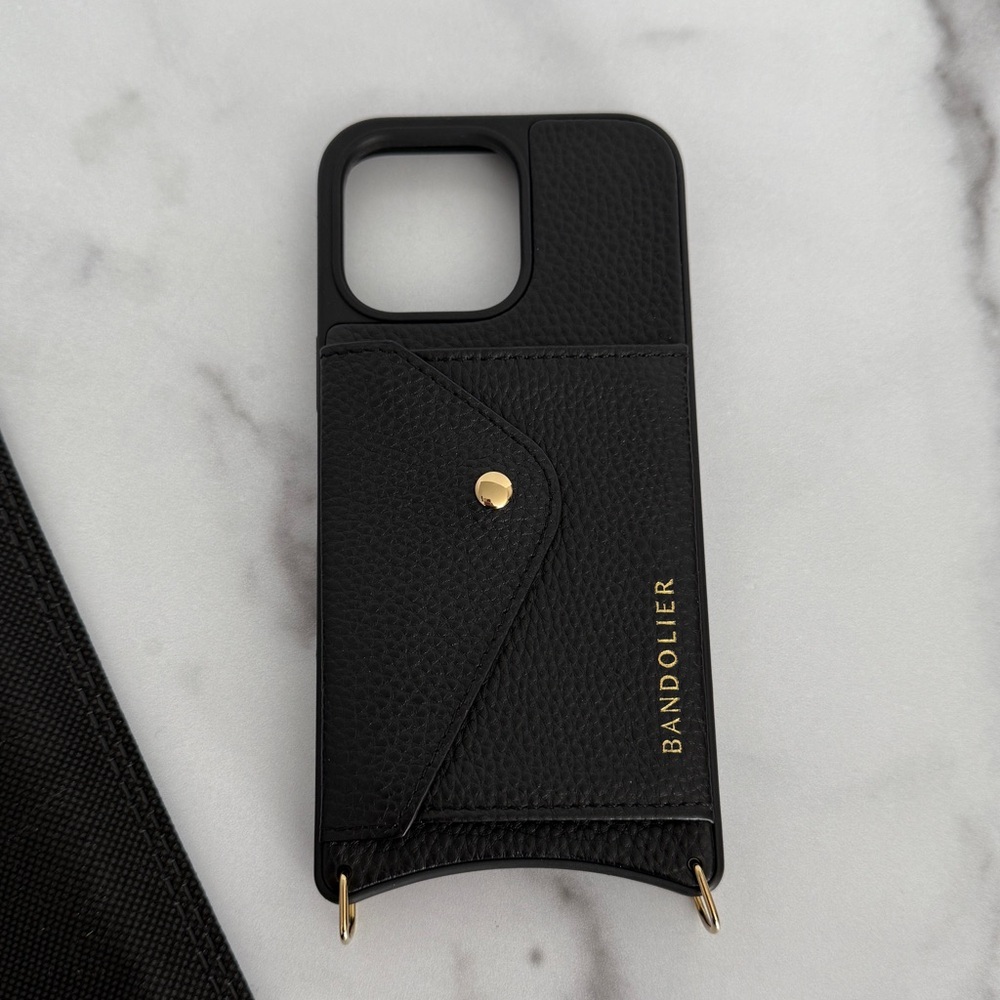 Bandolier 14 Pro Max Phone Case Black with Gold